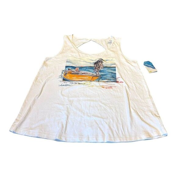 NWT Art & Sol Amber Moran Art to Wear Boat eron Egret Tank Top Size XL Tropical - Picture 2 of 6